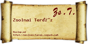 Zsolnai Teréz névjegykártya